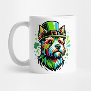 Festive Norfolk Terrier in Graffiti Style for St. Patrick's Mug